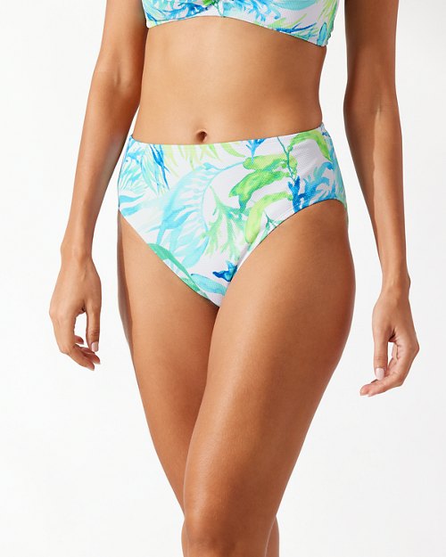 Island Cays Sea Fronds High-Waist Bikini Bottoms