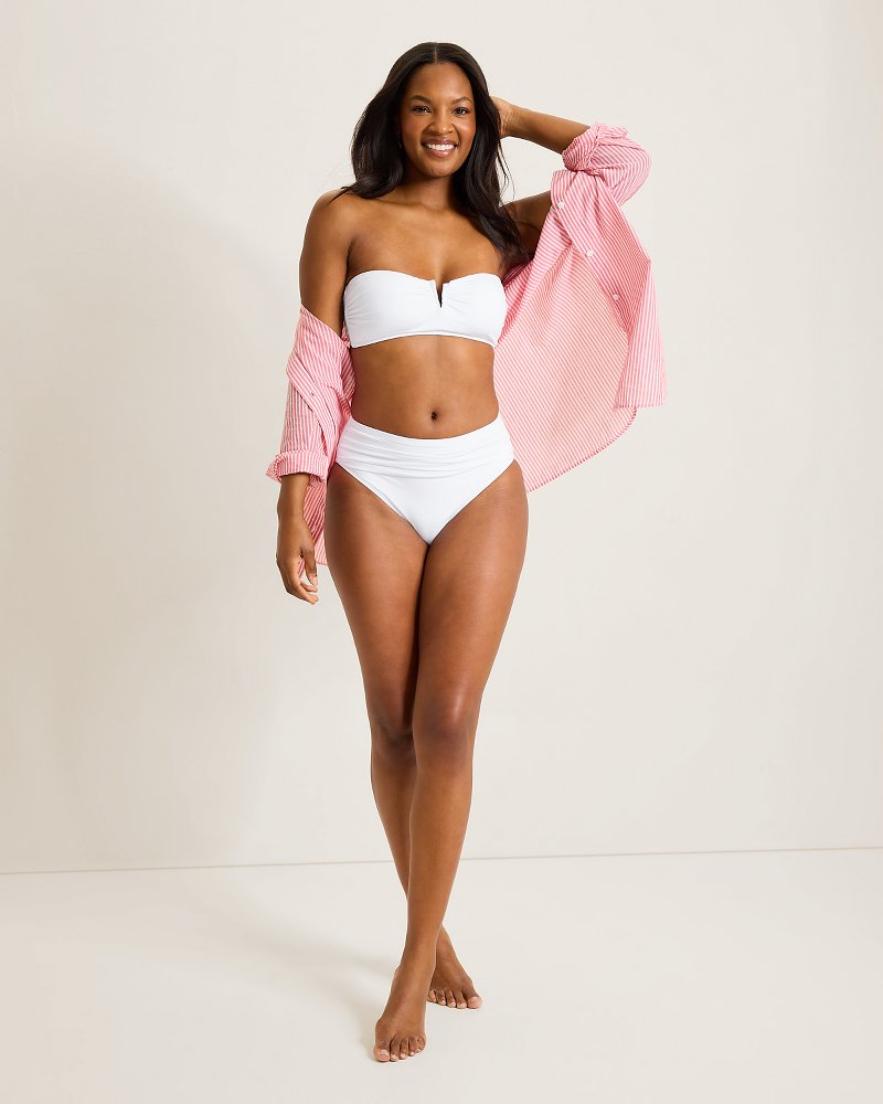 Pearl High-Waist Shirred Bikini Bottoms thumbnail 4