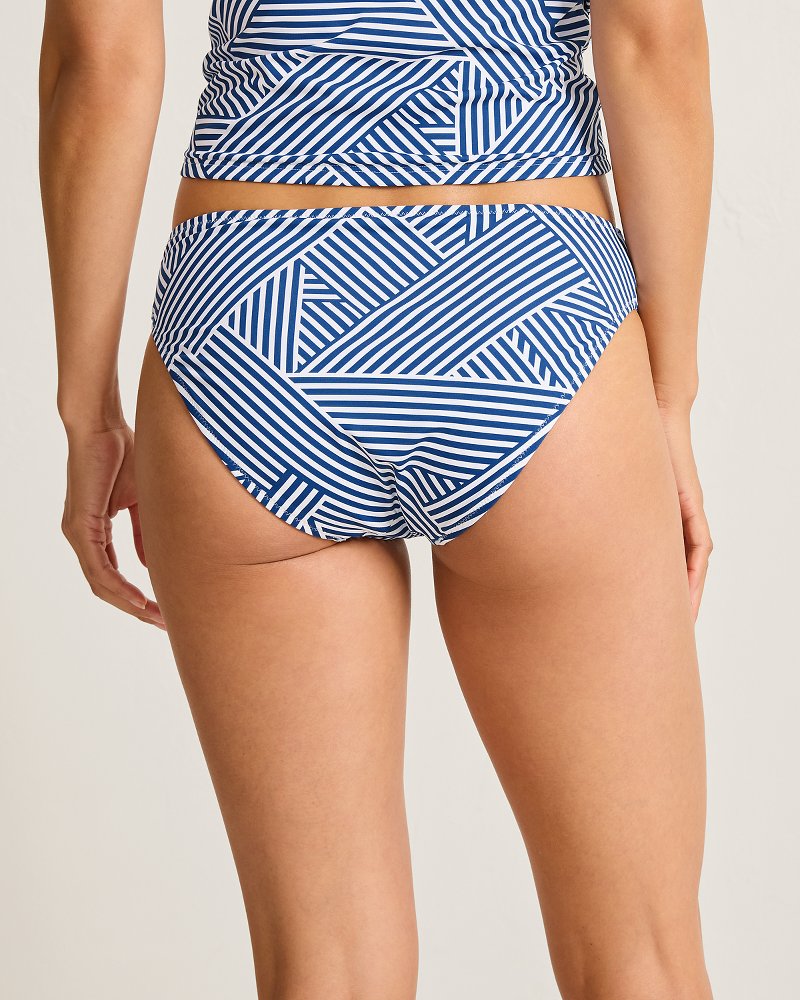 Palm Modern Fractured Stripe Hipster Bikini Bottoms