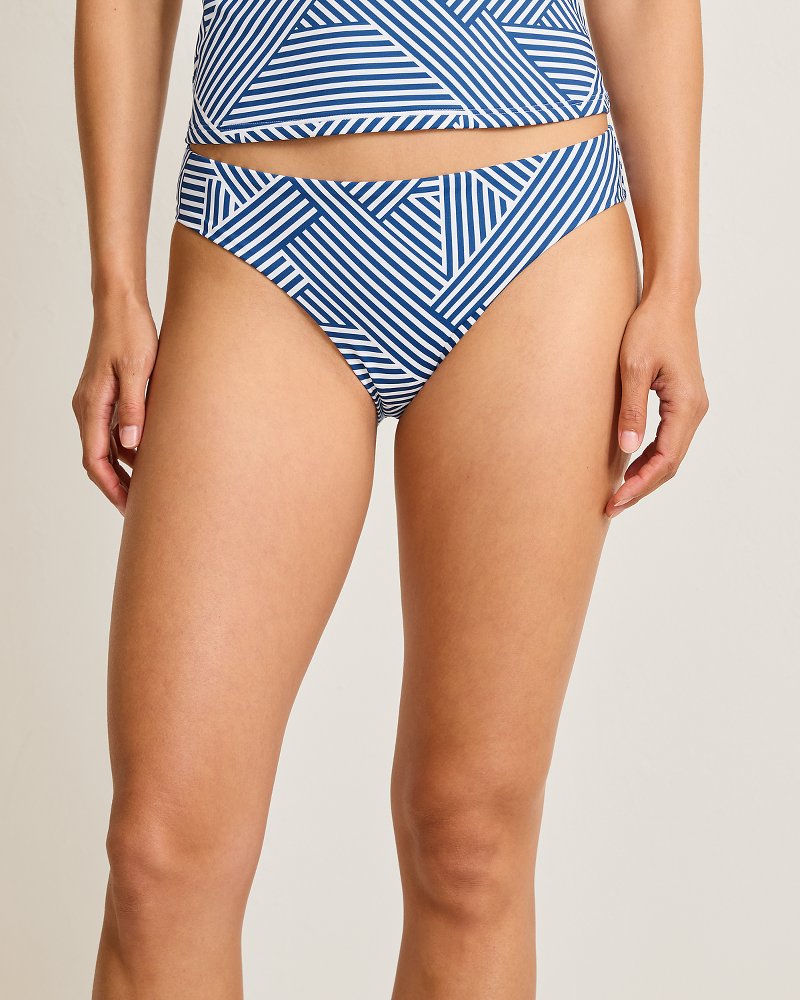 Palm Modern Fractured Stripe Hipster Bikini Bottoms