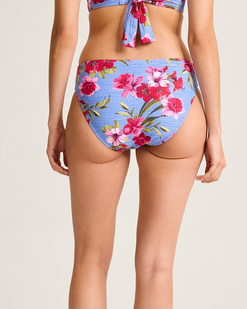 Tropic Isles Chambray Beach Shirred Hipster Bikini Bottoms