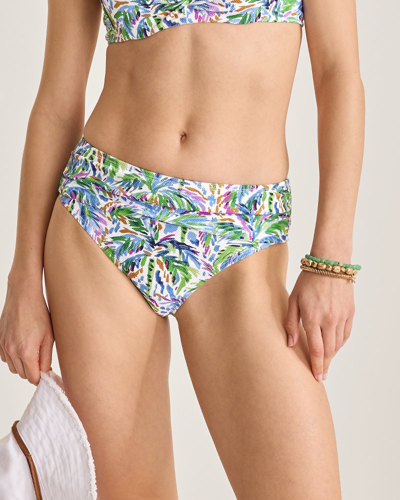 Island Cays Poolside Palms High-Waist Bikini Bottoms