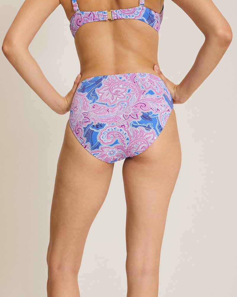 Island Cays Paisley Daze High-Waist Bikini Bottoms