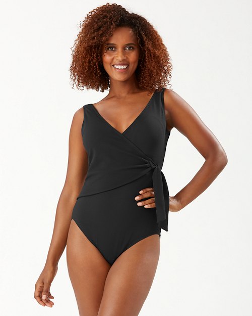 Island Cays Wrap-Front One-Piece Swimsuit