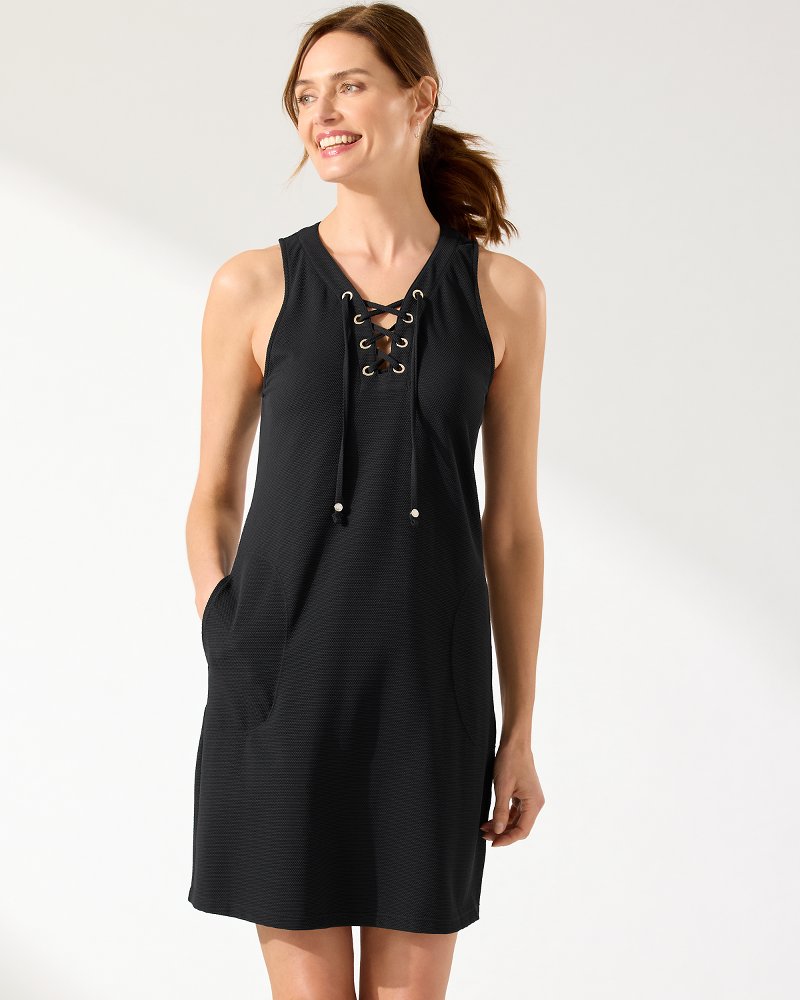 Thumbnail for Island Cays Lace-Up Coverup Dress
