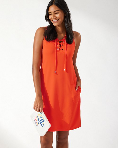 Island Cays Lace-Up Dress