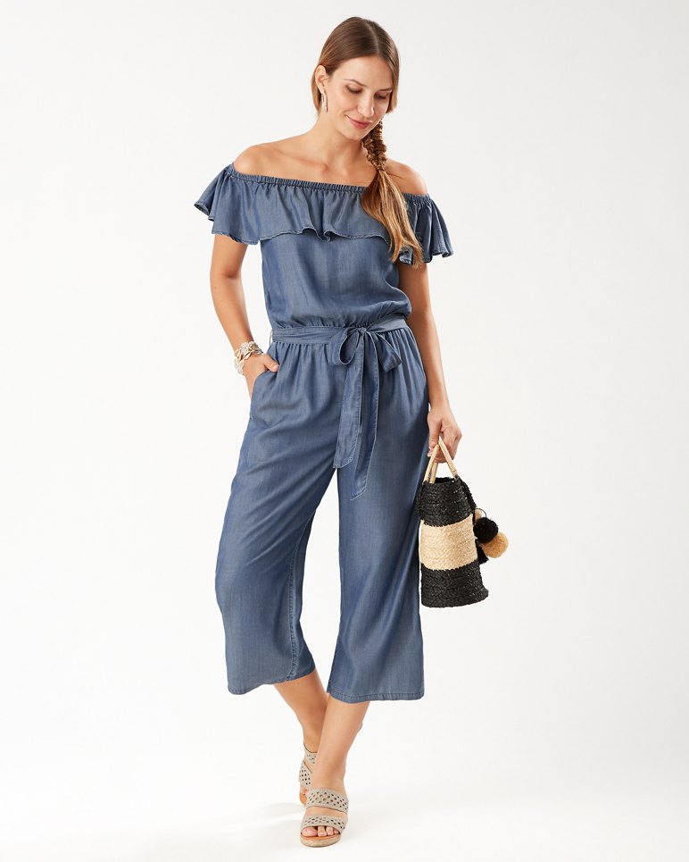 Chambray Crop Jumpsuit