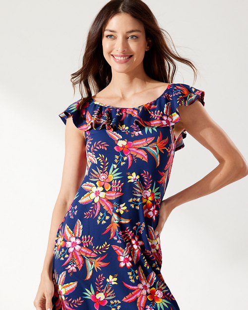 Island Cays Tropical Off-the-Shoulder Dress