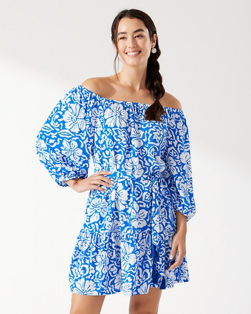 Hibiscus Off-the-Shoulder Tiered Dress