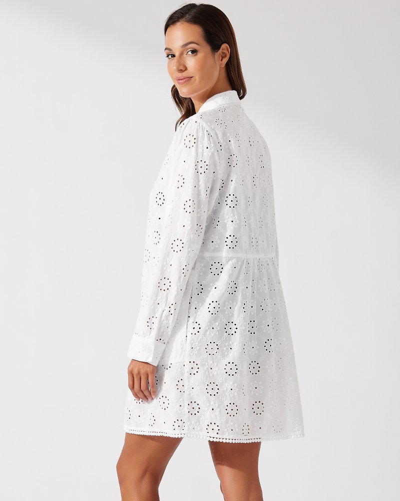 トミー バハマ  Bahama Eyelet Cove Boyfriend Shirt レディース シャツ トップス White Sea Quest Fashions TOMMY BAHAMA Boyfriend Shirt, Eyelet Cove