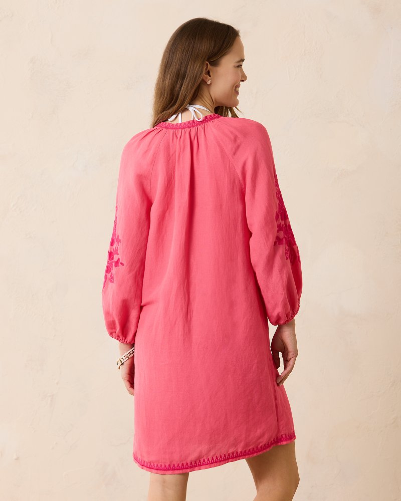 St. Lucia Linen-Blend Embroidered Coverup Dress