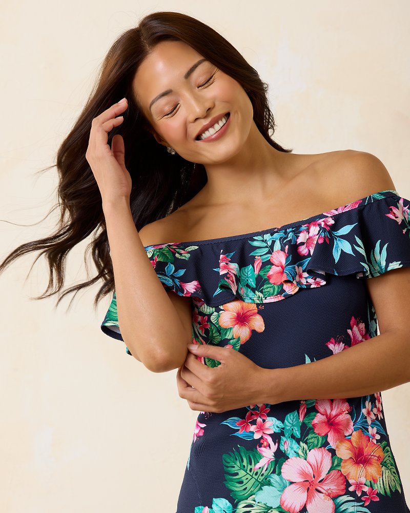 Island Cays Flora Off-the-Shoulder Coverup Dress
