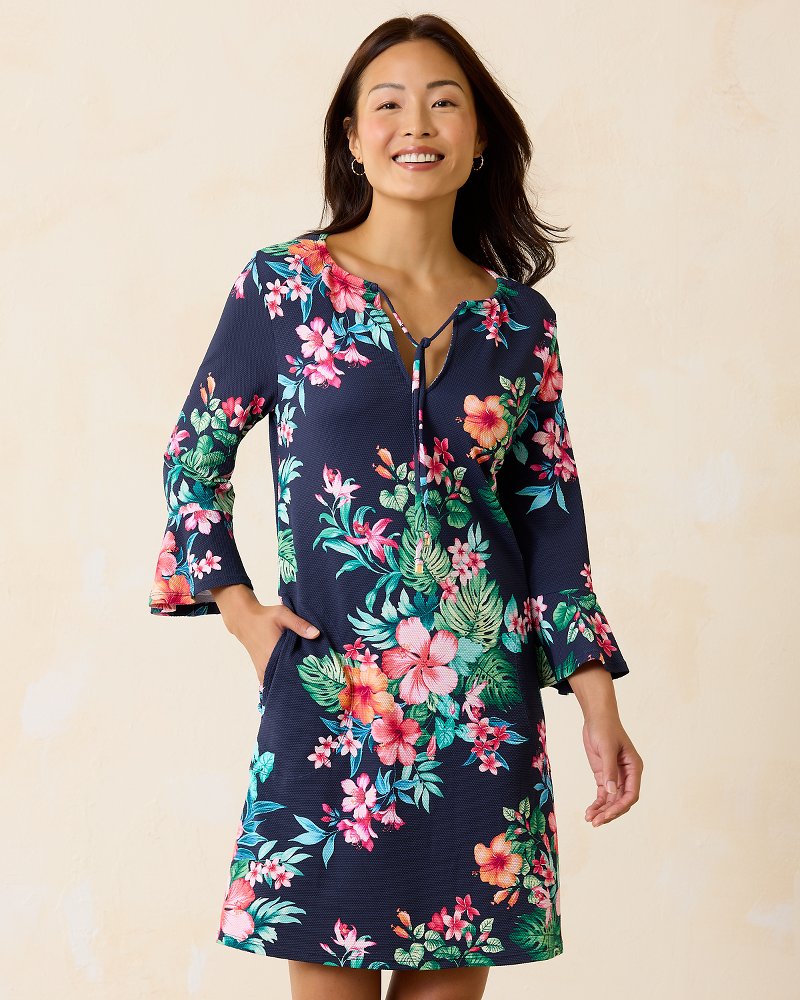 Island Cays Flora Flounce-Sleeve Coverup Dress