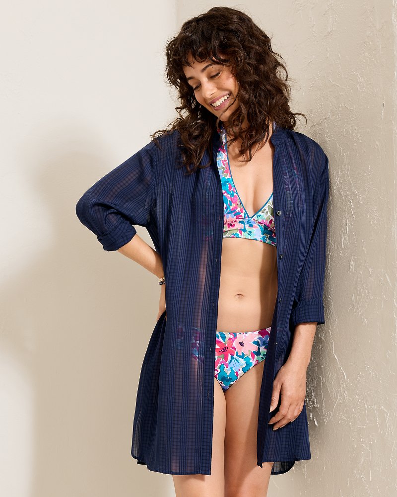 Thumbnail for Cadiz Chiffon Boyfriend Beach Shirt