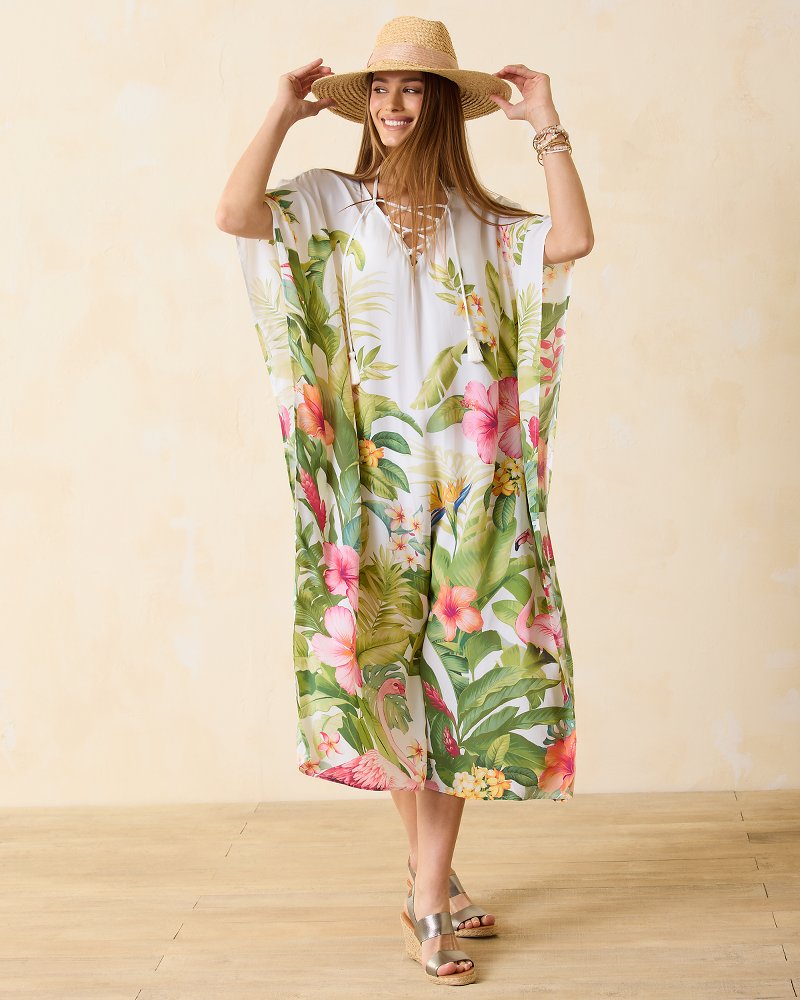 Lace-Up Caftan Cover Up