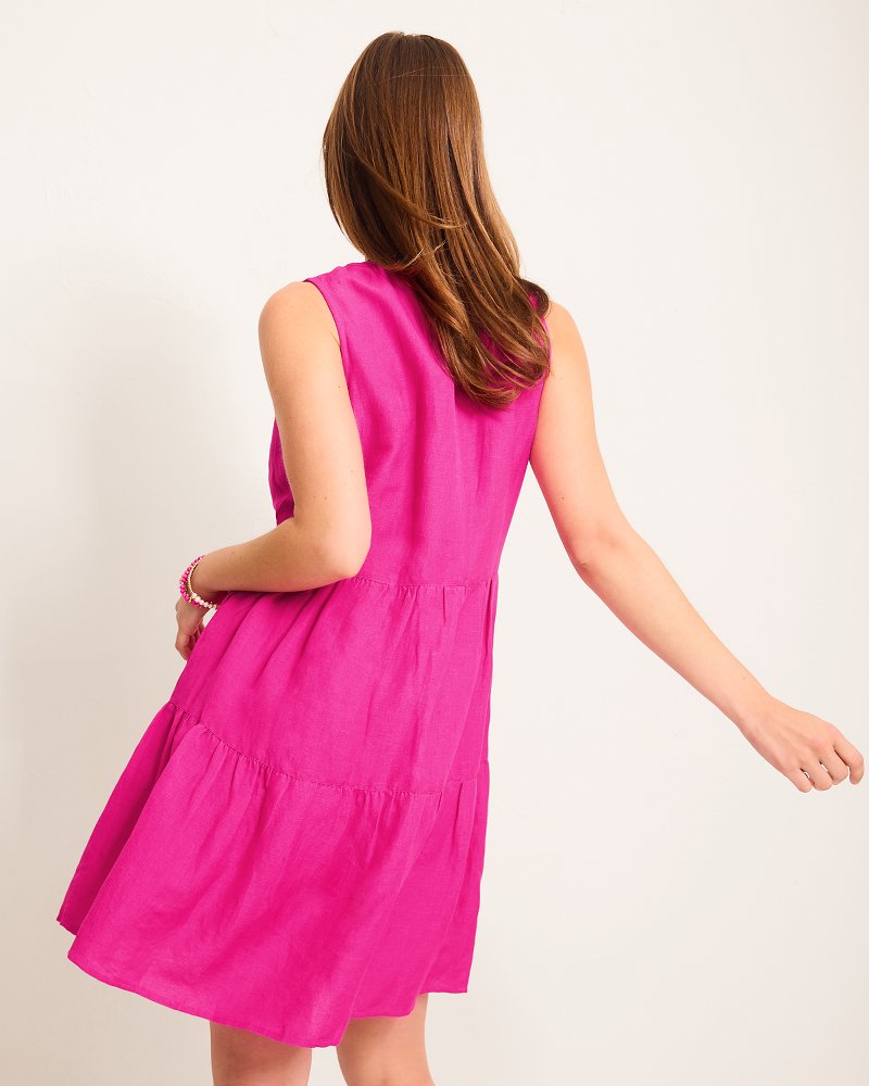 Thumbnail for St. Lucia Linen-Blend Tiered Coverup Dress