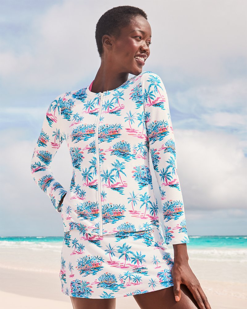 Island Cays Tropical Oasis Full-Zip Rash Guard