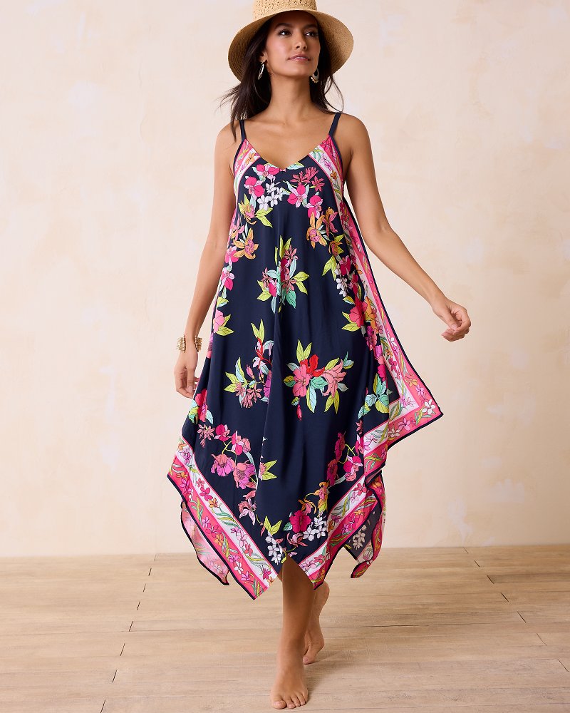 Summer Floral Scarf Coverup Dress