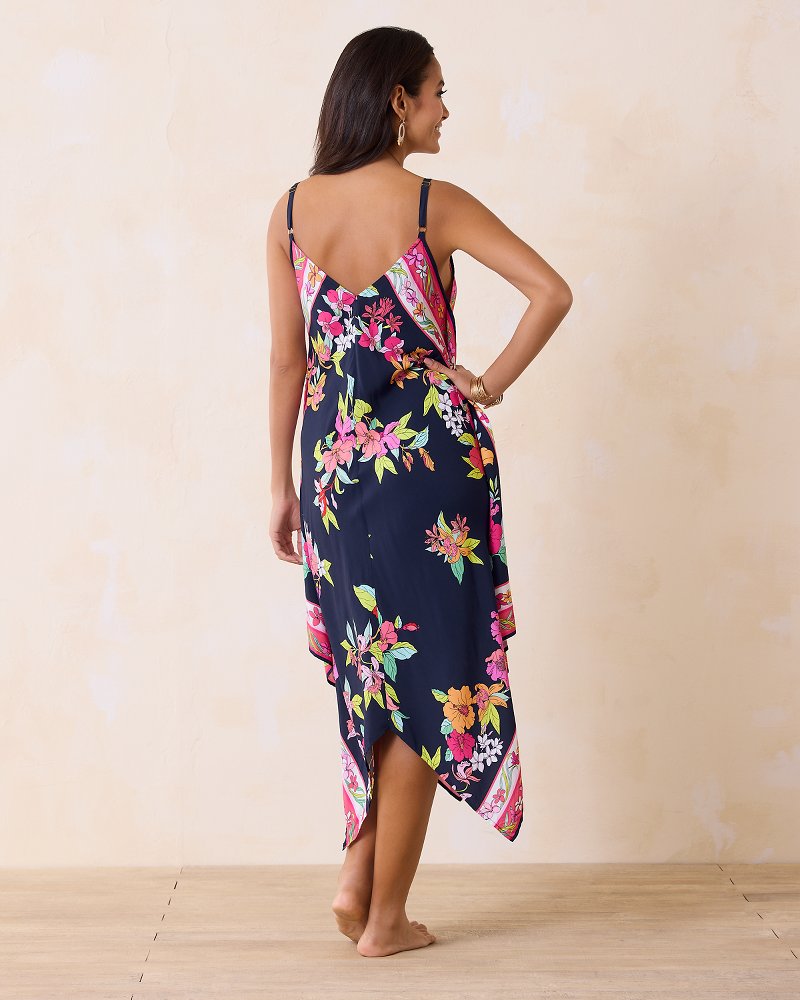 Summer Floral Scarf Coverup Dress