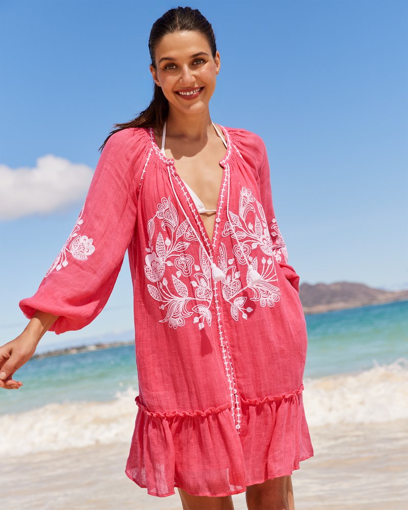 Blue Island Women's Tassel Crochet Tunic Swim Cover Up, Multi Off-White :  : Clothing, Shoes & Accessories