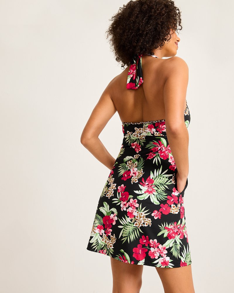 Thumbnail for Lily Cat Halter Spa Coverup Dress
