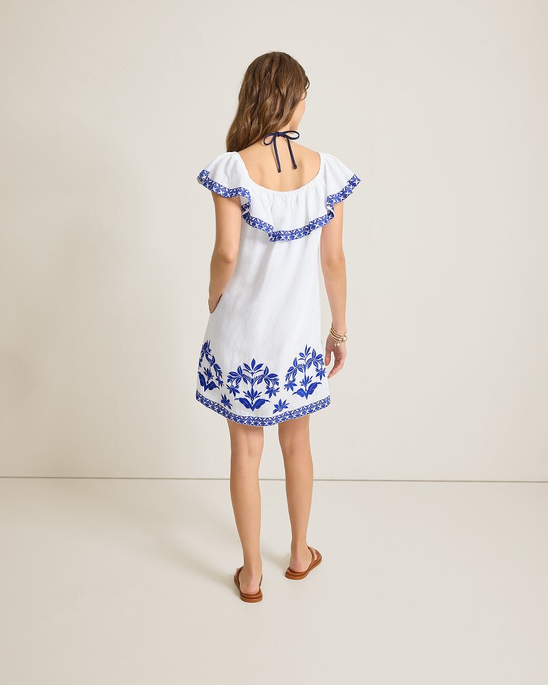 Thumbnail for St. Lucia Embroidered Off-the-Shoulder Coverup Dress