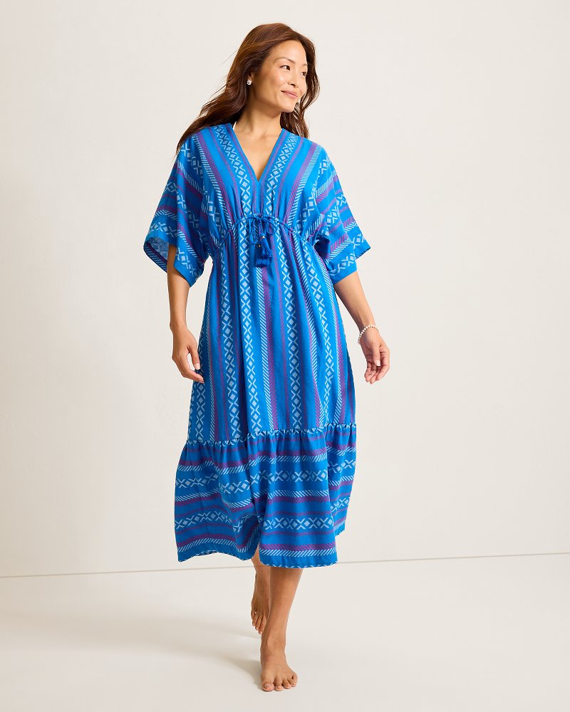 Geo Jacquard Midi Coverup Dress