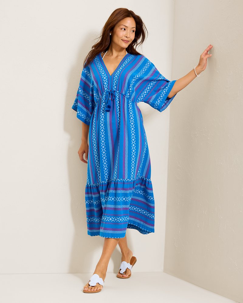 Geo Jacquard Midi Coverup Dress