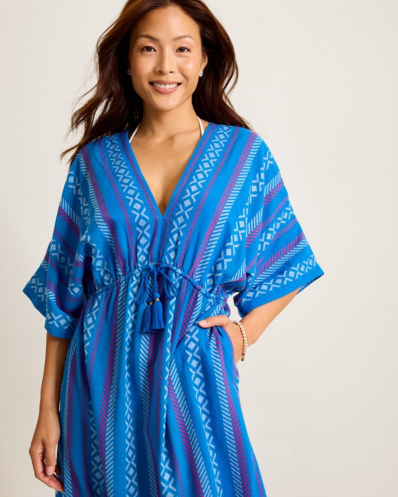 Geo Jacquard Midi Coverup Dress