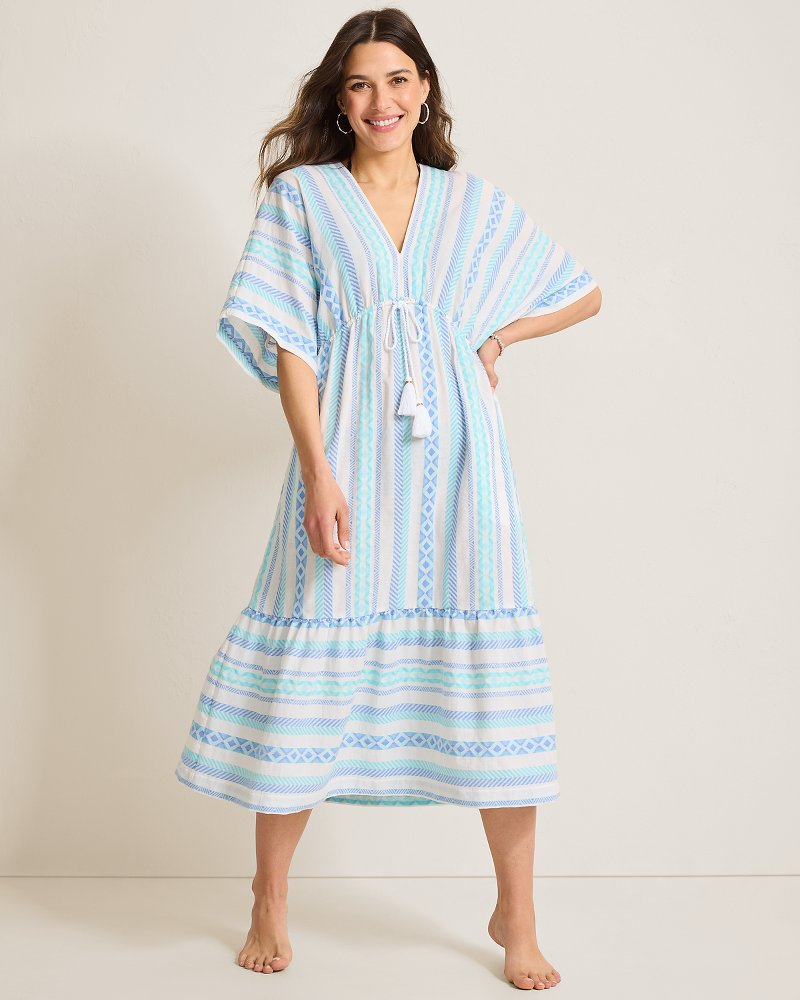 Geo Jacquard Midi Coverup Dress