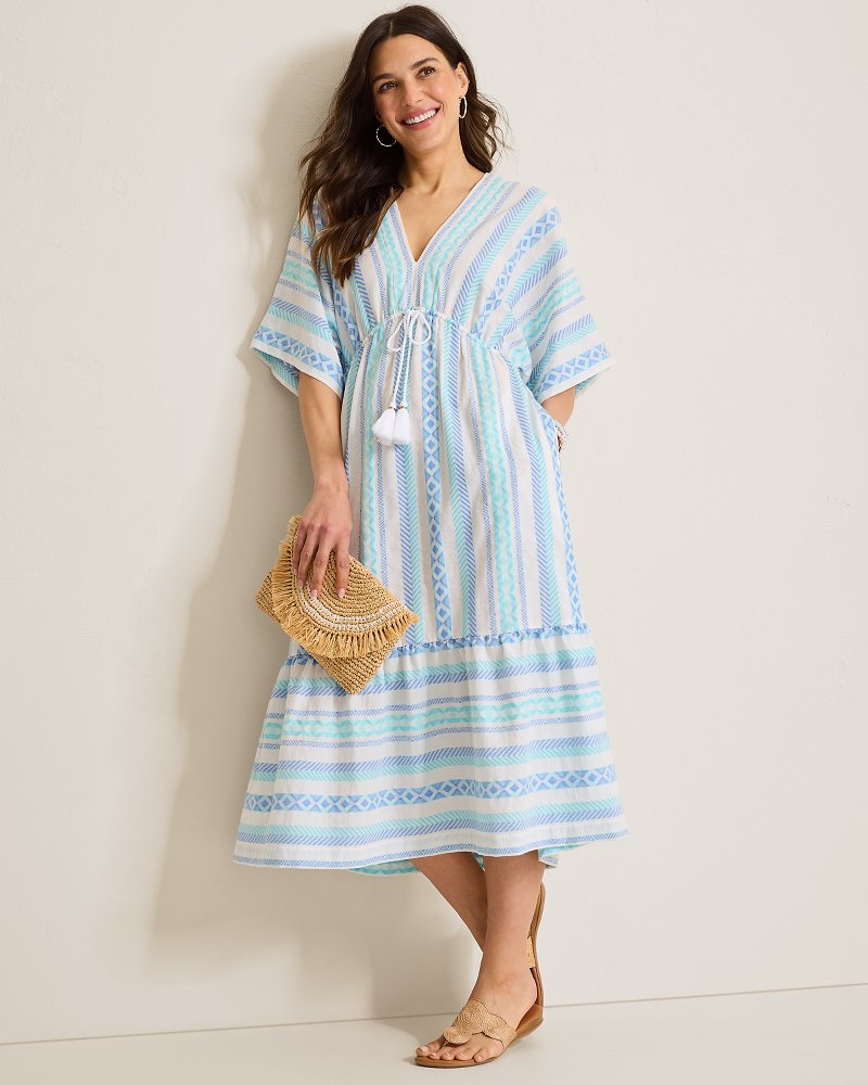 Geo Jacquard Midi Coverup Dress