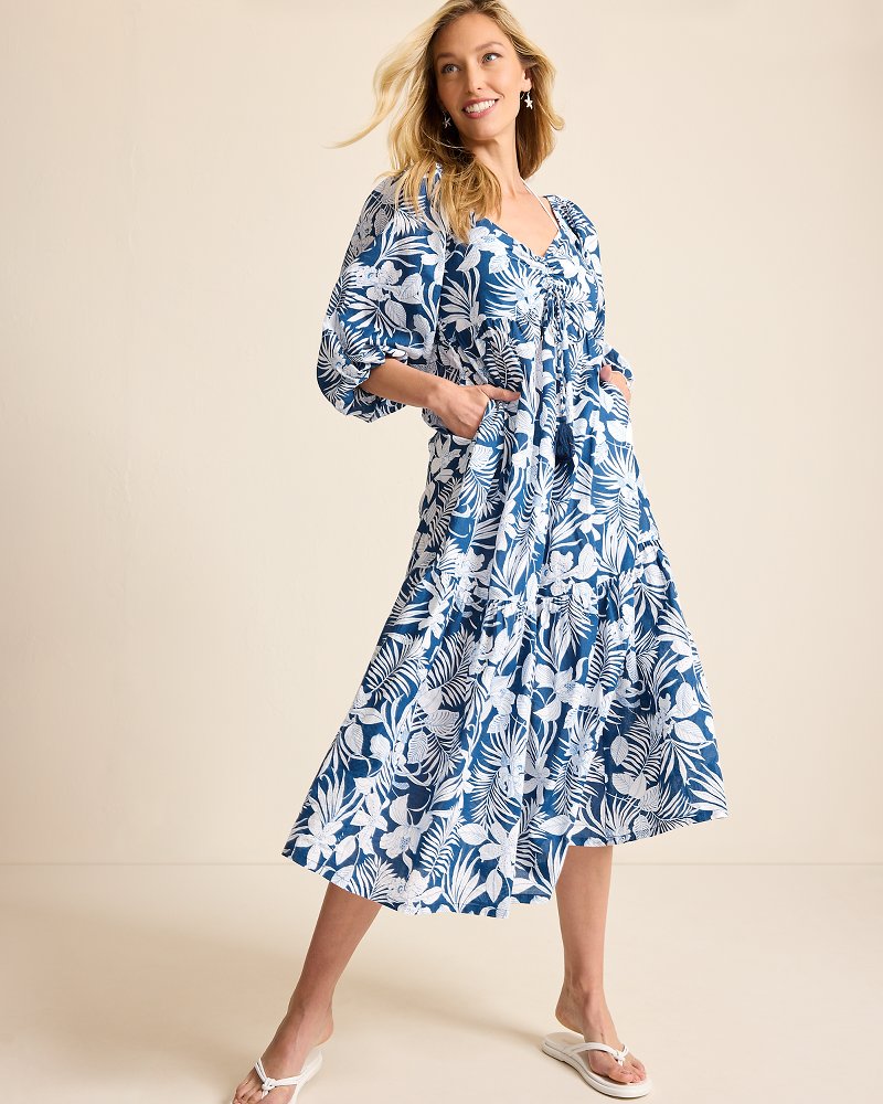 Island Blooms Midi Coverup Dress