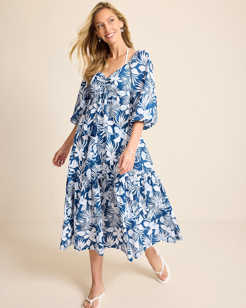 Island Blooms Midi Coverup Dress