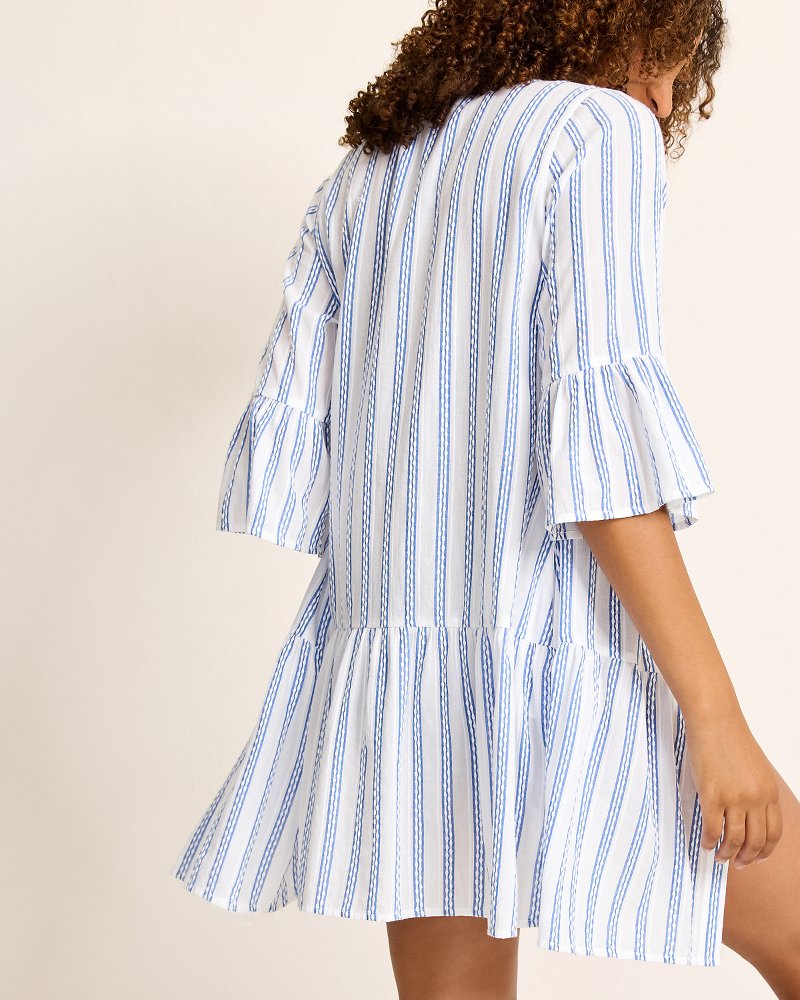 Thumbnail for Bonita Stripe Coverup Shirt Dress