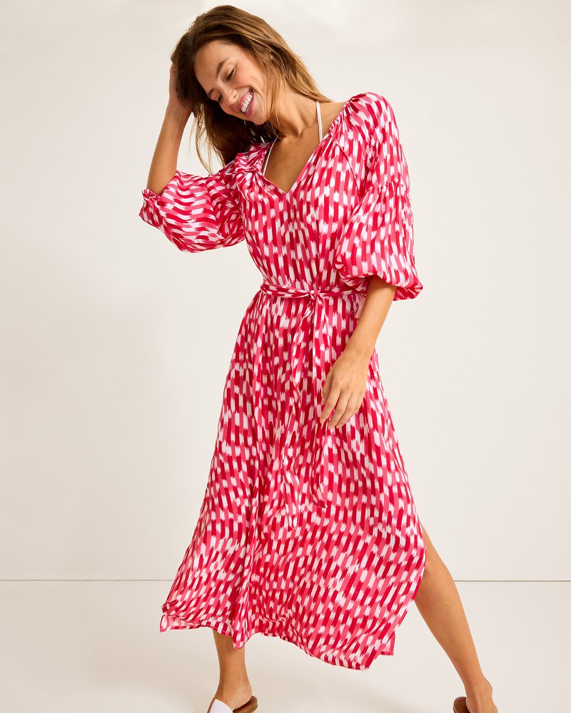 Ikat Stripe Midi Coverup Dress