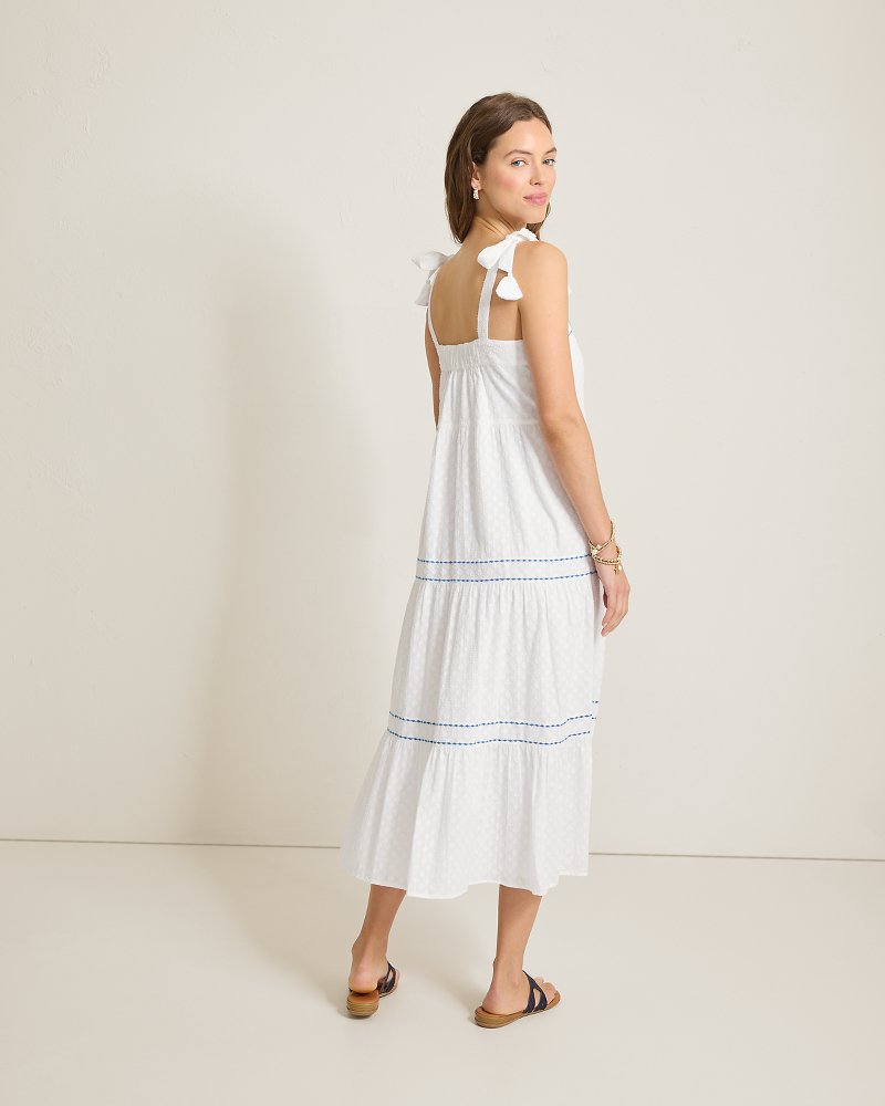 Thumbnail for Cotton Clip Square-Neck Midi Coverup Dress