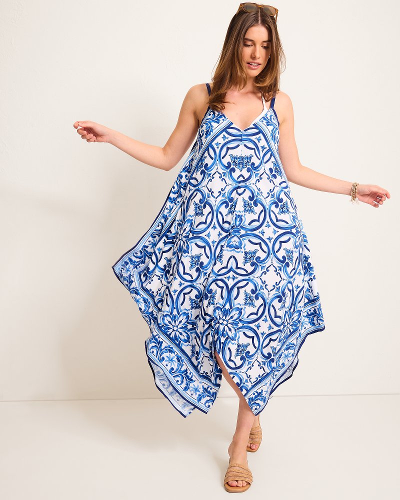 Terrazzo Tile Scarf Coverup Dress