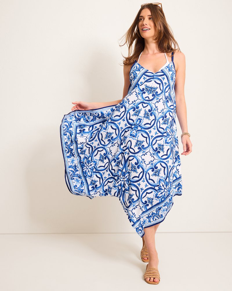 Terrazzo Tile Scarf Coverup Dress