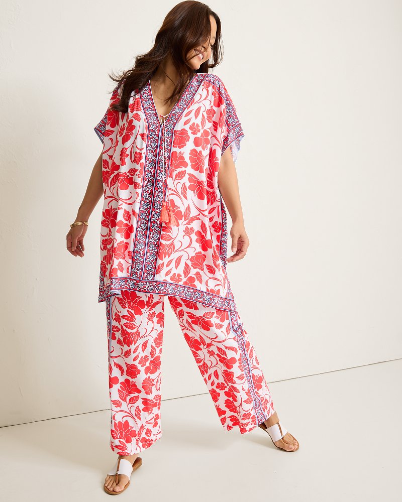 Fiori Border Beach Tunic