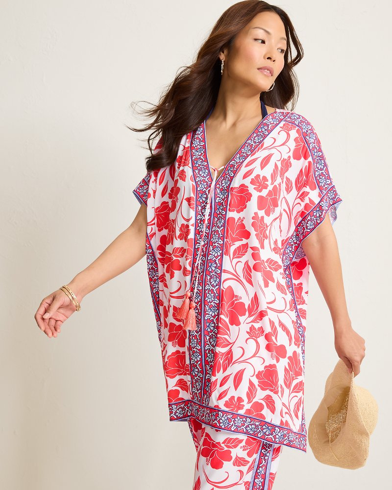 Fiori Border Beach Tunic