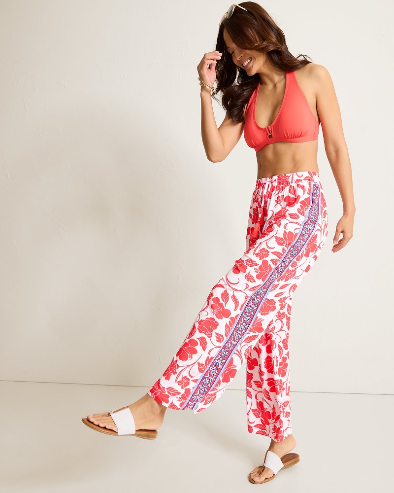 Fiori Border Beach Pants