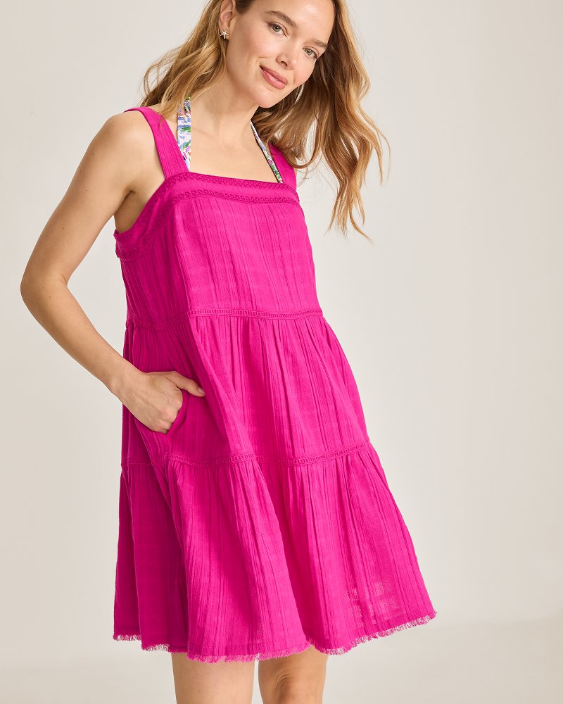 Mykonos Gauze Tiered Coverup Dress