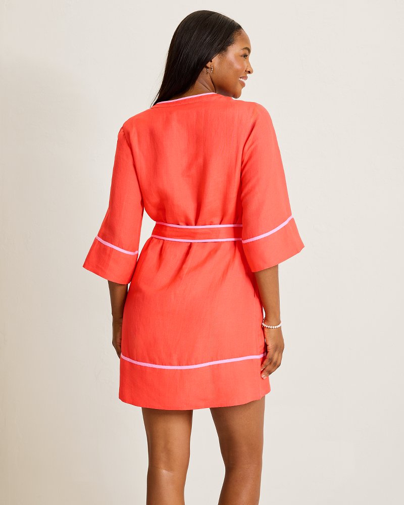 St.Lucia Split-Neck Linen-Blend Beach Tunic thumbnail 3