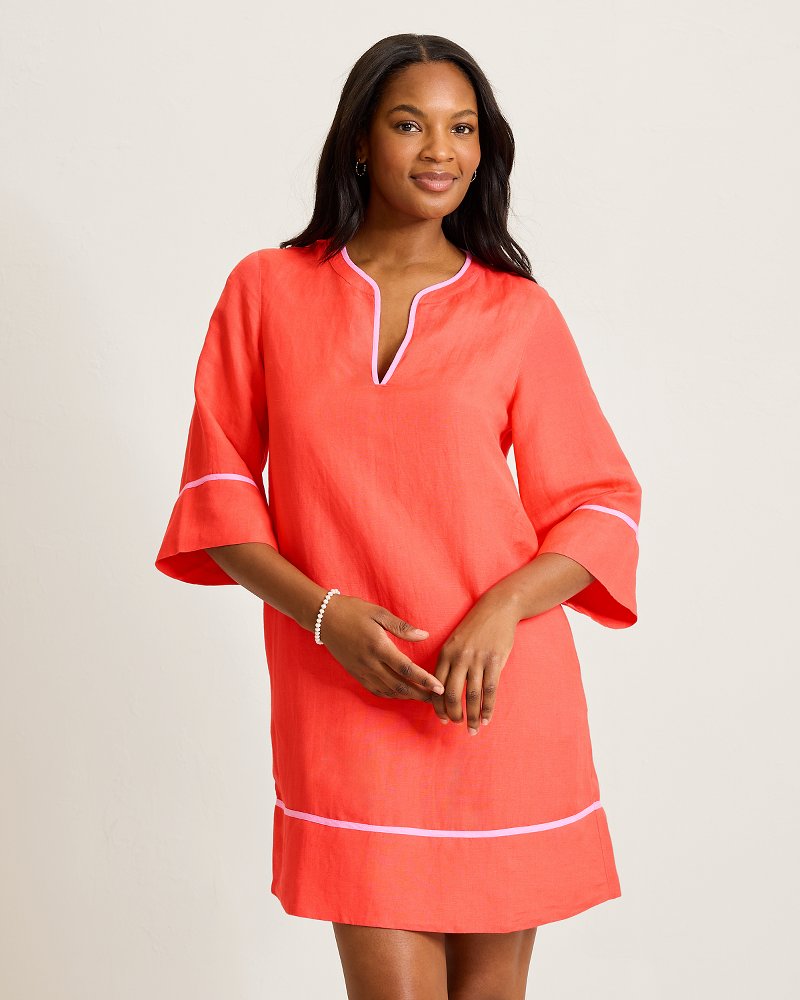 St.Lucia Split-Neck Linen-Blend Beach Tunic thumbnail 4