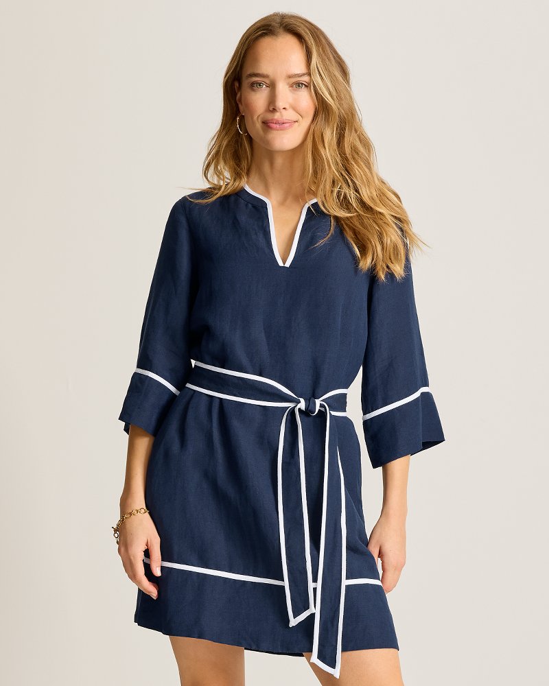 St.Lucia Split-Neck Linen-Blend Beach Tunic