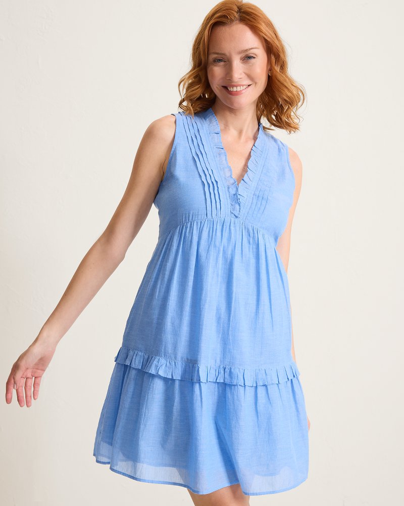 Cotton Voile Tiered Coverup Dress