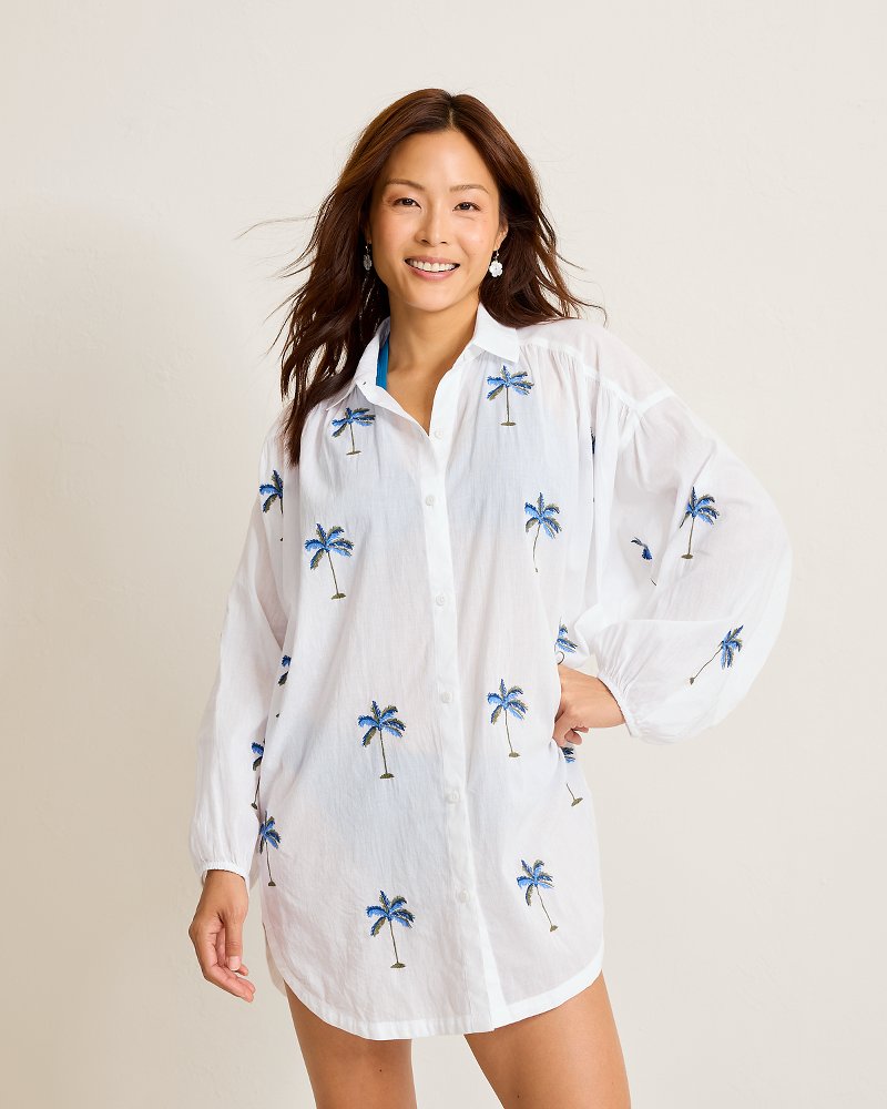 Catalina Coast Palm Boyfriend Beach Shirt