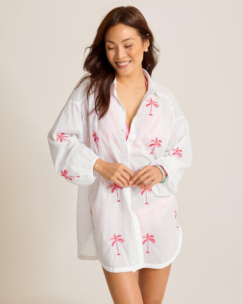 Catalina Coast Palm Boyfriend Beach Shirt