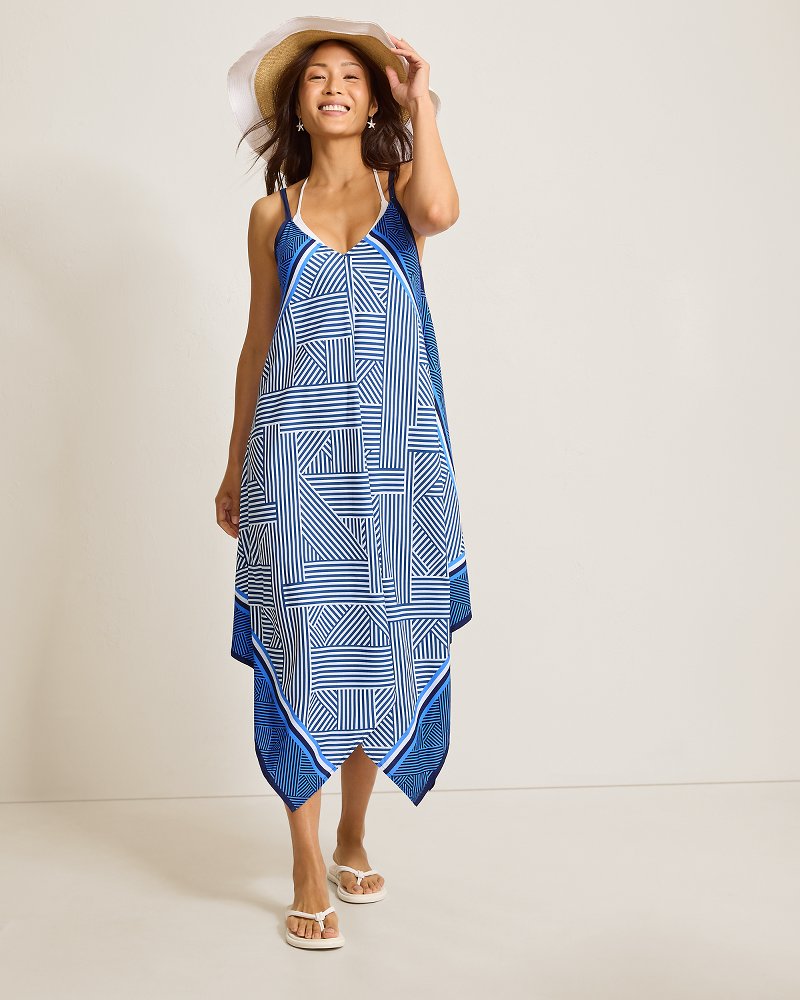 Palm Modern Fractured Stripe Maillot One-Piece Swimsuit