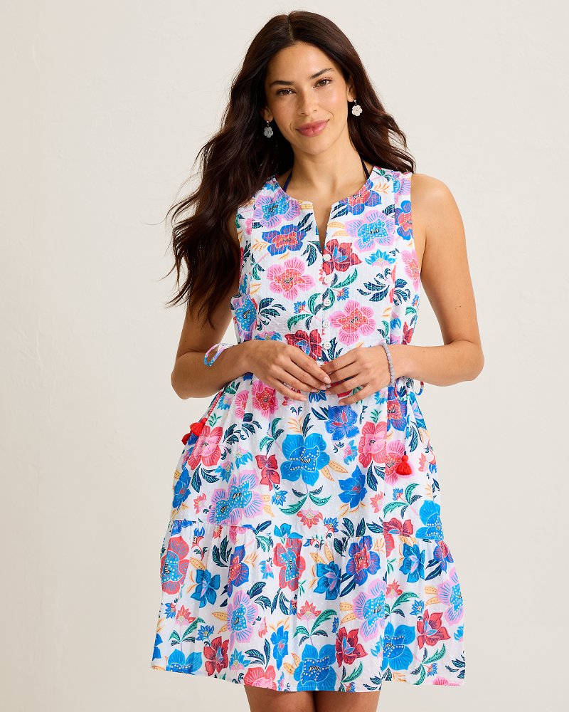 Tropi Flora Tiered Coverup Dress
